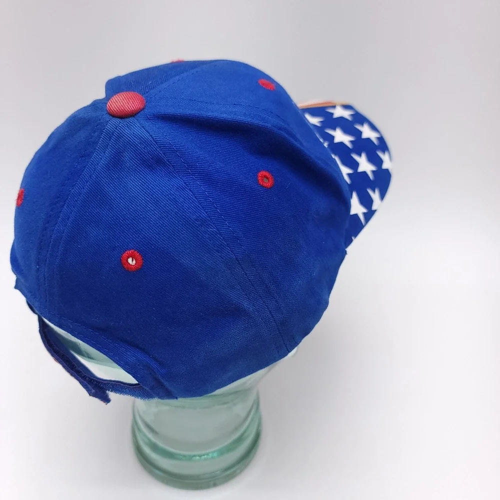 Vintage‎ Stars & Stripes Red White Blue Snapback Auto Sales Cap Hat America USA